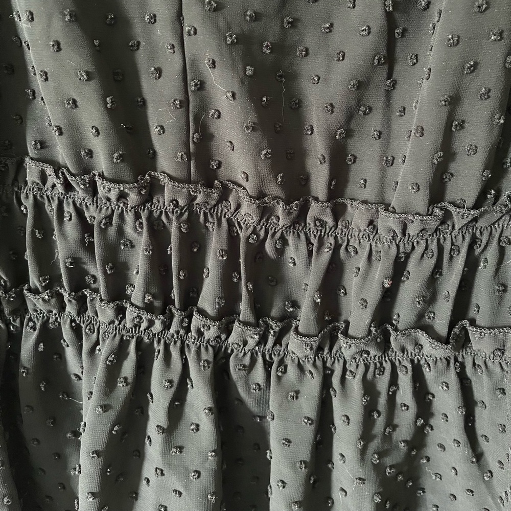 Francesca’s Black Blue Rain Peplum Top - Picture 6 of 6